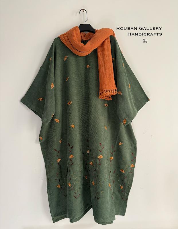 پانچو مخمل کبریتی گل پر