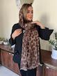 شال كشمير لمه طرح بندي قهوه اي