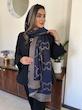 شال کشمیر لمه سورمه ای ۴ فصل