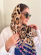 شال ابریشم میله ای پلنگی وارداتی