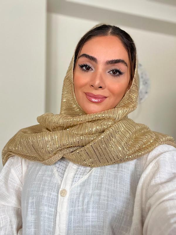شال پولکی طلایی