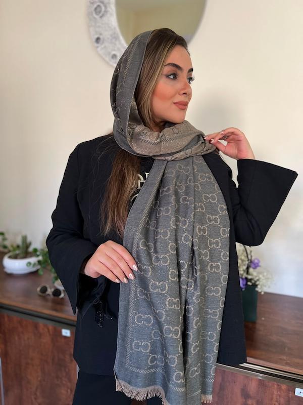 شال کشمیر لمه وارداتی طوسی