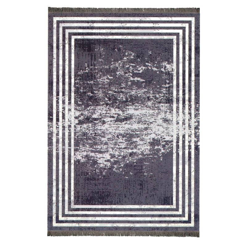 فرش مدرن قابدار زمینه طوسی کد 30620