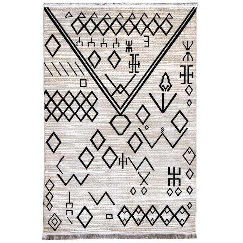 فرش مدرن مراکشی زمینه کرم 500شانه برند کرامتیان 