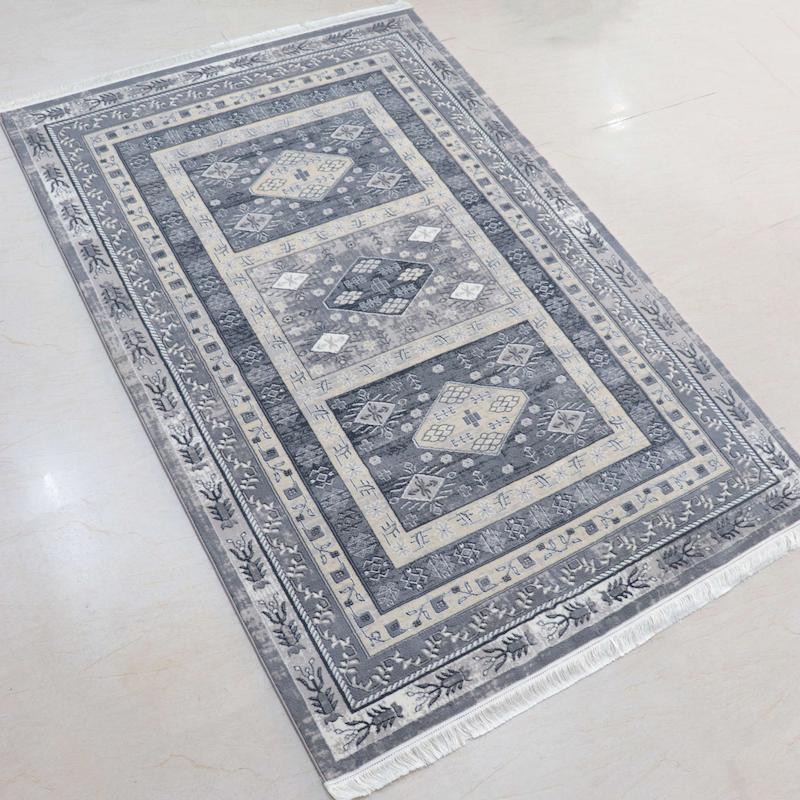 فرش نئوکلاسیک زمینه طوسی آبی کد40170