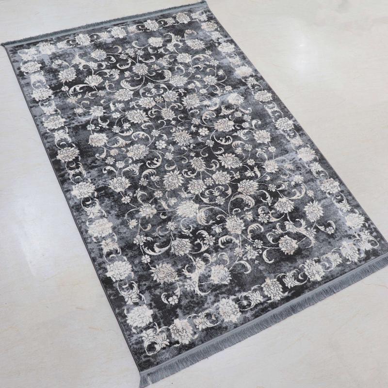 فرش وینتیج افشان زمینه زغالی کد 31400