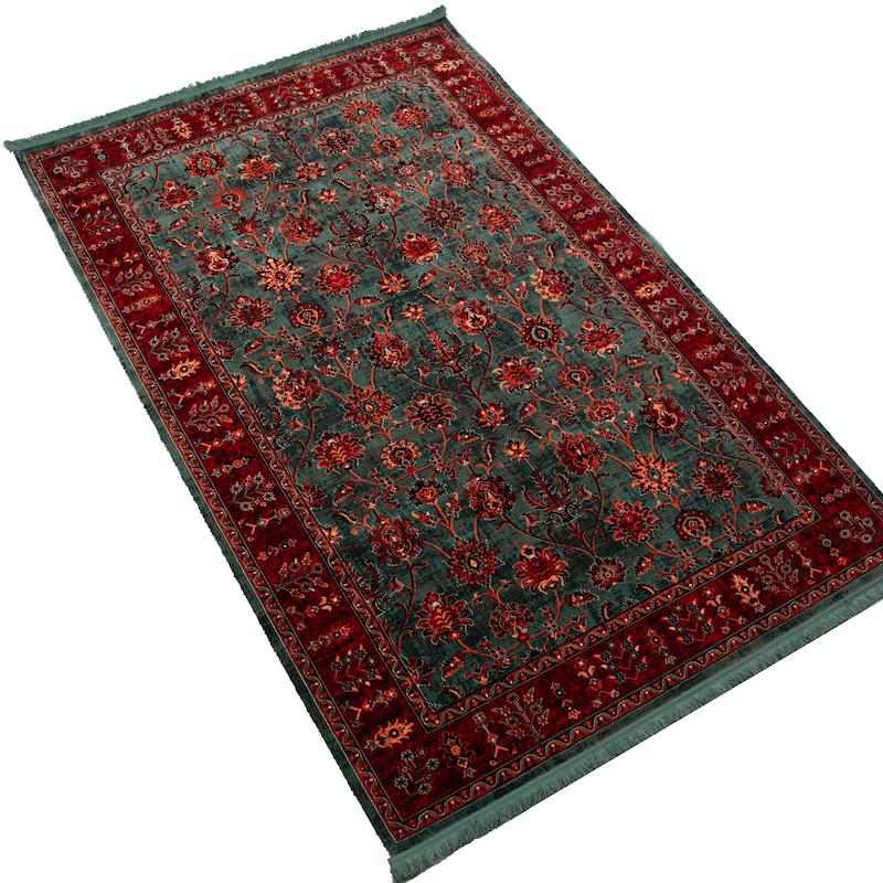 فرش بلوچی زمینه لاکی و سبز 700شانه برند کرامتیان کد 5108B