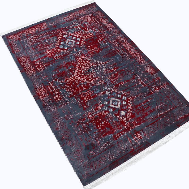 فرش بلوچی وینتیج زمینه طوسی شرابی کد 40380 