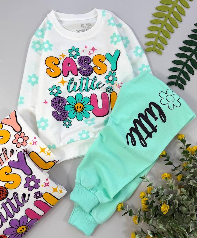 ست بلوز و شلوار دخترانه طرح گل