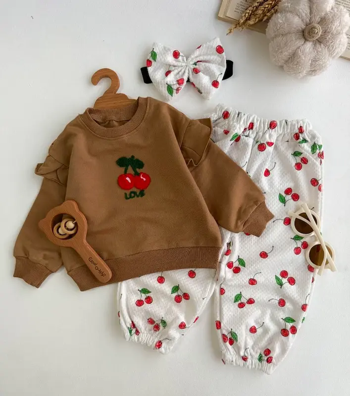 ست بلوز وشلوار به همراه هد مدل آلبالو