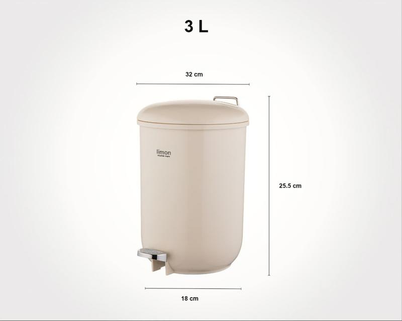 سطل گرد 3 لیتر لیمون