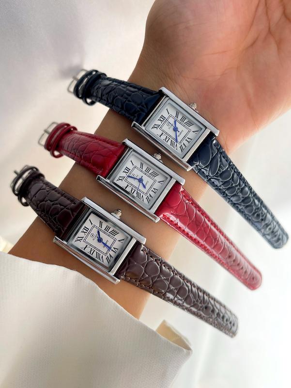 ساعت فلورا بند چرمی