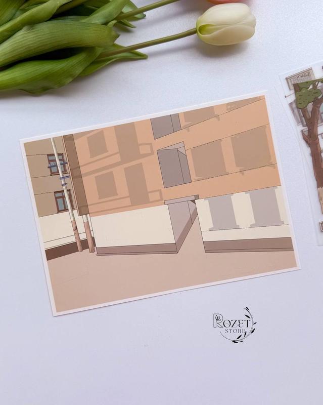 استیکر ۳ بعدی رژلب و فروشگاه رفاه (۳ ورق استیکر و ۱ کارت صحنه )