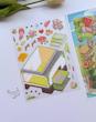 استیکر ۳ بعدی کلبه چاپگر و کابین جمع آوری کارت(۳ ورق استیکر و ۱ کارت صحنه)
