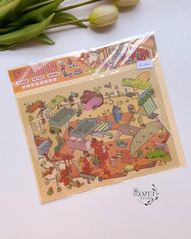 استیکر ۳ بعدی جشن تولد ( ۳ ورق استیکر و ۱ کارت صحنه )