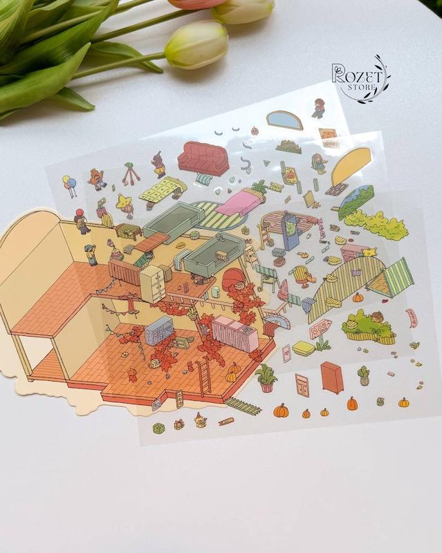 استیکر ۳ بعدی جشن تولد ( ۳ ورق استیکر و ۱ کارت صحنه )