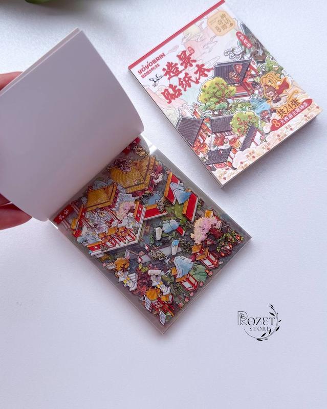 مینی کتاب استیکر ۳ بعدی (شامل ۱۶ ورق استیکر و ۸ صحنه جذاب )