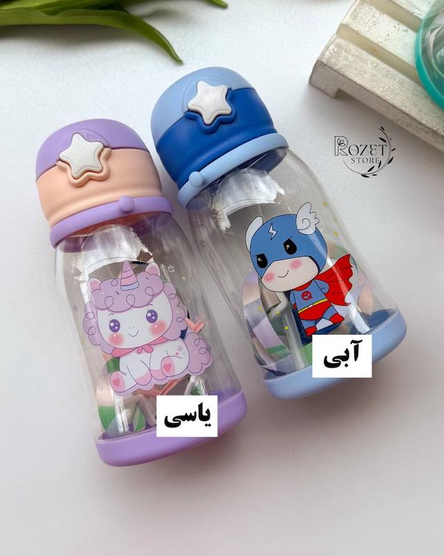 قمقمه پلاستیکی نی دار کودک مدل شاخ گوزنی 