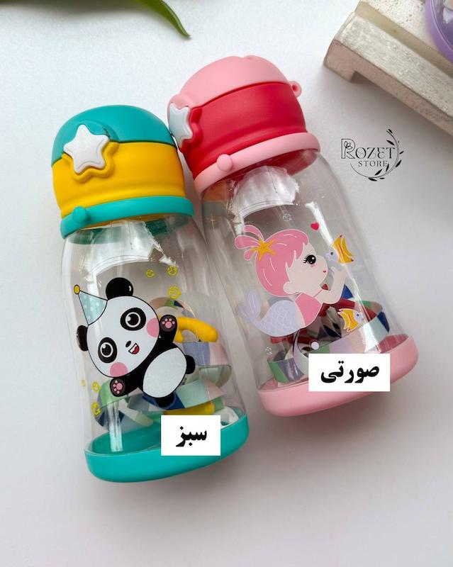 قمقمه پلاستیکی نی دار کودک مدل شاخ گوزنی 