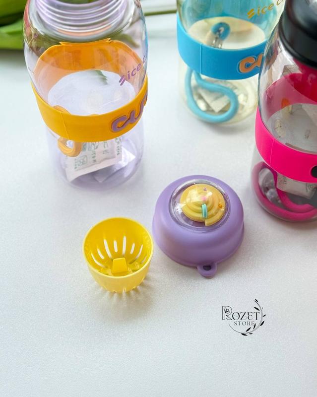 قمقمه پلاستیکی دارای صافی طرح بستنی CUTE 