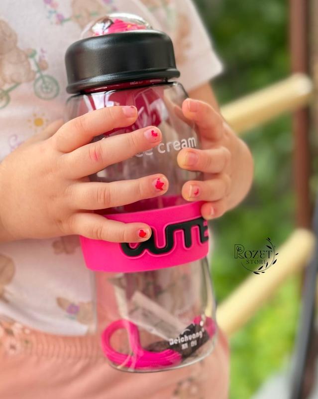 قمقمه پلاستیکی دارای صافی طرح بستنی CUTE 
