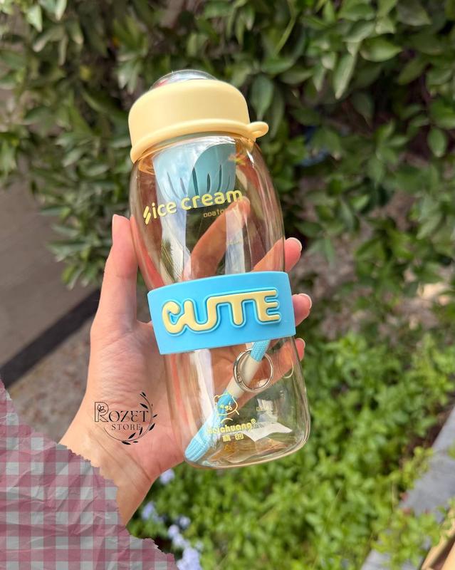 قمقمه پلاستیکی دارای صافی طرح بستنی CUTE 