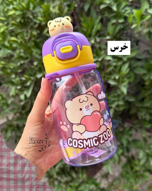 قمقمه وارداتی نی دار کودک مدل سر عروسکی 