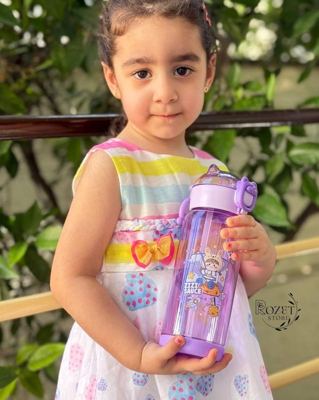قمقمه وارداتی نی دار طرح حیوانات 