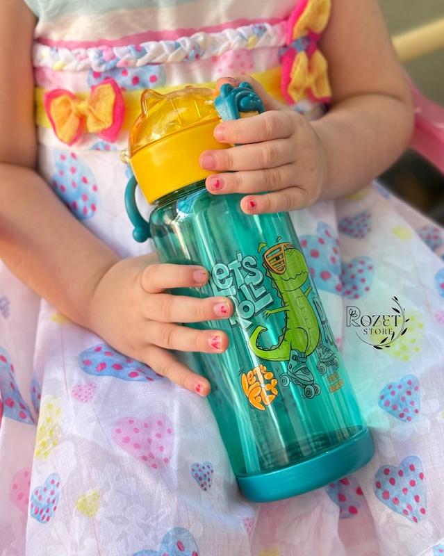 قمقمه وارداتی نی دار طرح حیوانات 