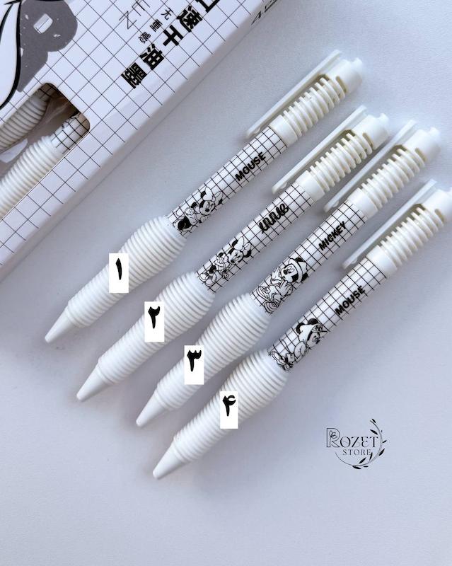 خودکار ژله ای گریپ دار میکی ( رنگ بدنه سفید )