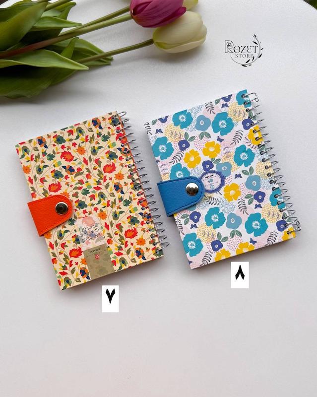 دفترچه سیمی جلدسخت دکمه دار بزرگ 