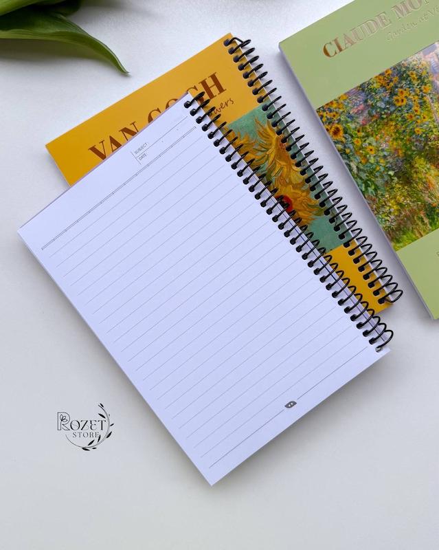 دفتر ۱۰۰ برگ فانتزی طرح ونگوگ و کلود مونه