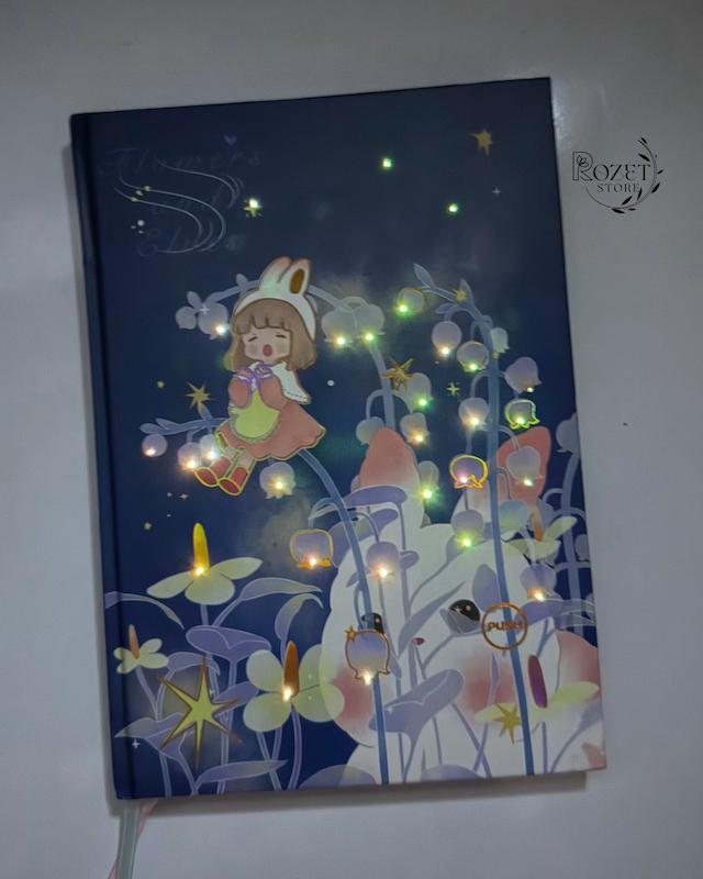 دفتر خاطرات فیبر نوری (چراغ دار) با صفحات داخلی طرح دار