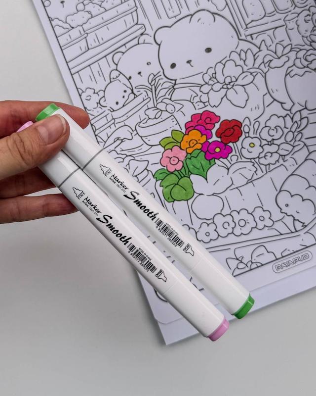 ماژیک دو سر براش و تخت ۶۰ رنگ ZUIXUA مدل Marker Smooth 
