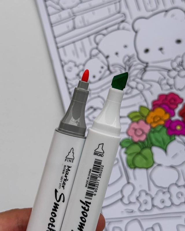 ماژیک دو سر براش و تخت ۶۰ رنگ ZUIXUA مدل Marker Smooth 