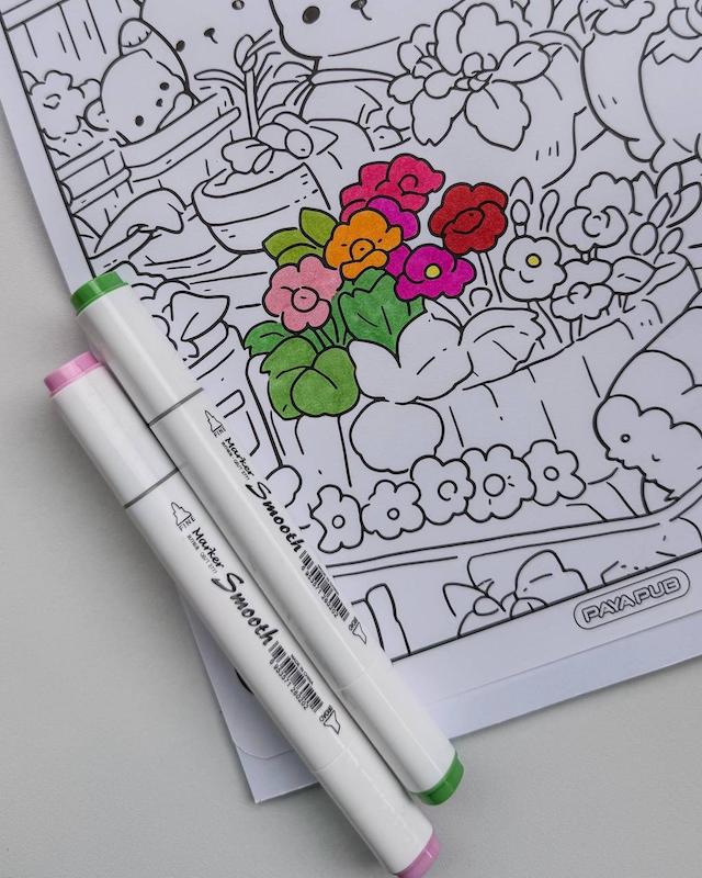 ماژیک دو سر براش و تخت ۶۰ رنگ ZUIXUA مدل Marker Smooth 