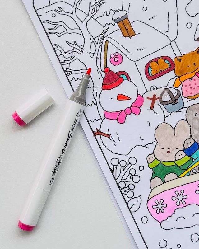 ماژیک دو سر براش و تخت ۶۰ رنگ ZUIXUA مدل Marker Smooth 