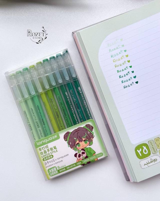 خودکار ۹ رنگ لانگو مدل Green Style (طیف سبز)