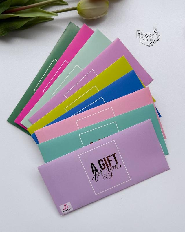 پاکت پول رنگی طلاکوب Rose Card