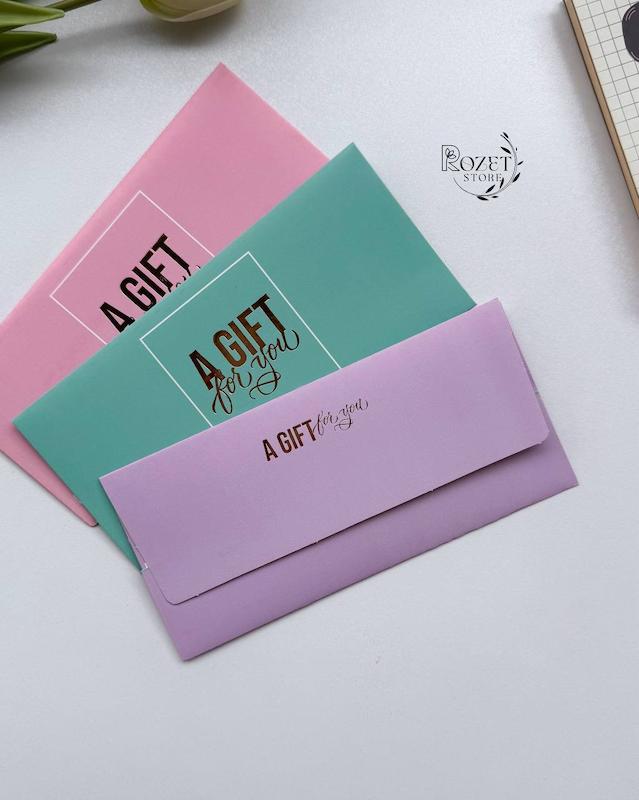 پاکت پول رنگی طلاکوب Rose Card