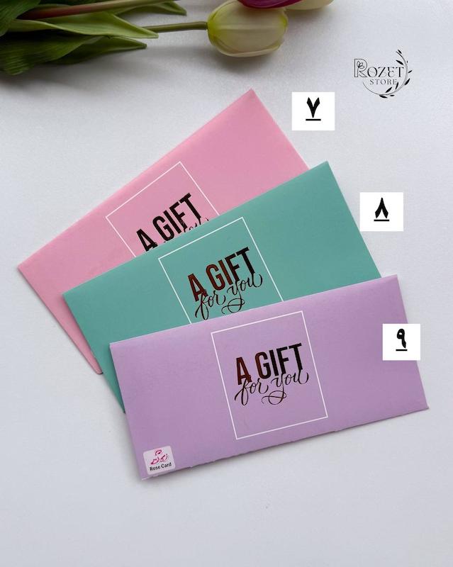 پاکت پول رنگی طلاکوب Rose Card