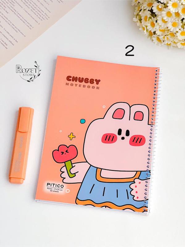 دفتر ۶۰ برگ خط دار سری chubby