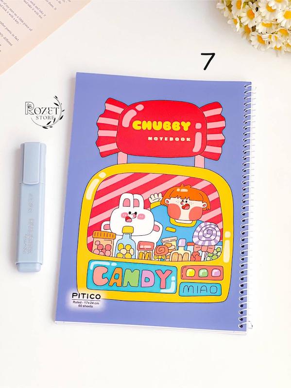 دفتر ۶۰ برگ خط دار سری chubby