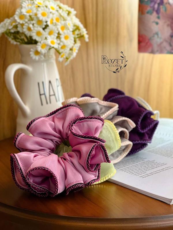 کش مو حریر ساده نواردار 