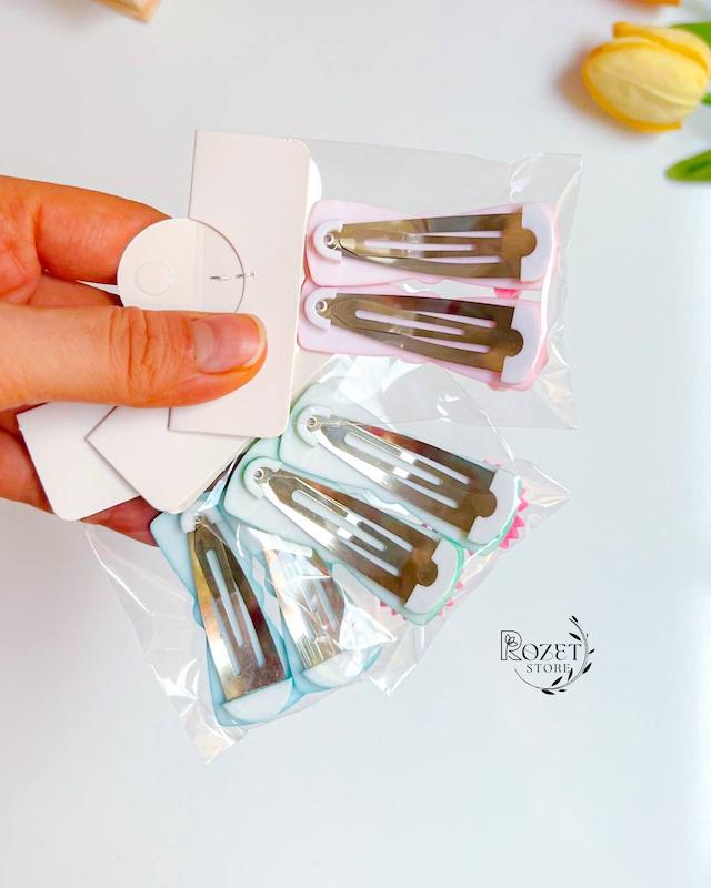 گیره مو تق تقی رنگی پیکسل دار(پک ۲ عددی)