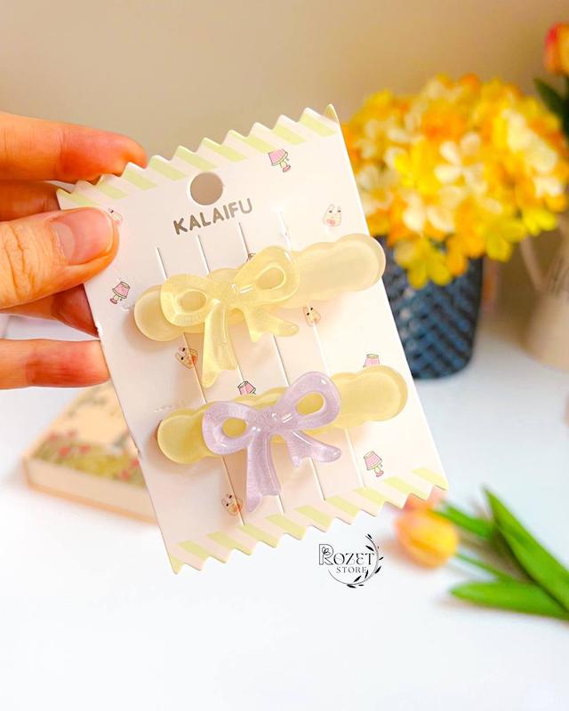 گیره مو انبری پاپیون برجسته(پک ۲ عددی)