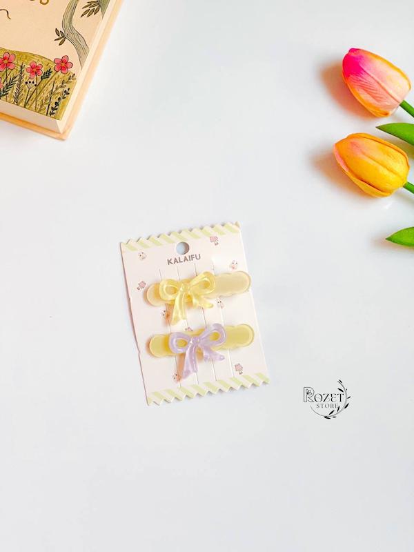 گیره مو انبری پاپیون برجسته(پک ۲ عددی)