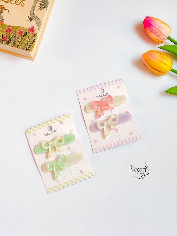 گیره مو انبری پاپیون برجسته(پک ۲ عددی)