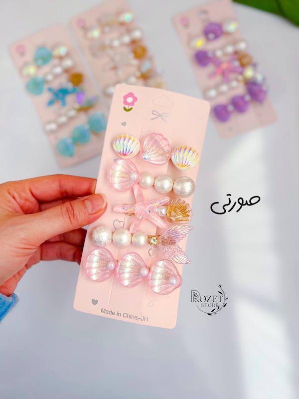 گیره مو‌ انبری صدف و مروارید