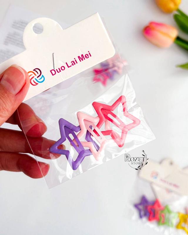 گیره مو‌ تق تقی ستاره (پک ۳ عددی)